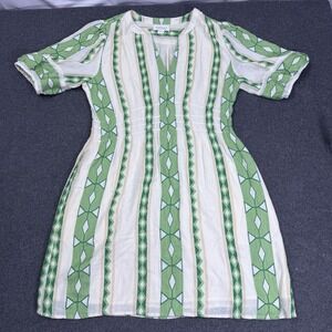 Velvet Graham Spencer Green Cotton Boho Dress Womens L Resort Summer